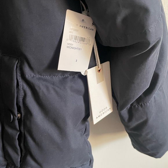 NWT Good American High Pile Fleece Cocoon Puffer Jacket - Picture 10 of 10